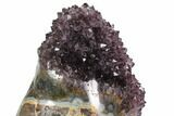 Unique Amethyst Crystal Cluster on Metal Stand - Uruguay #118170-6